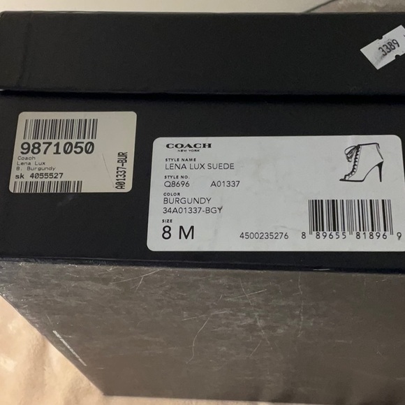 EUC Coach “Lena Lux” Peep Toe Suede Booties - Size 8 - Picture 14 of 14